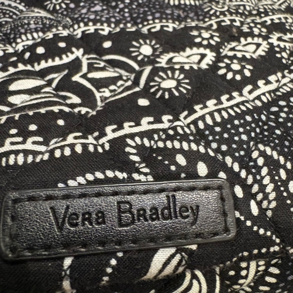 Vera Bradley Black and White Quilted Paisley Sling Backpack
